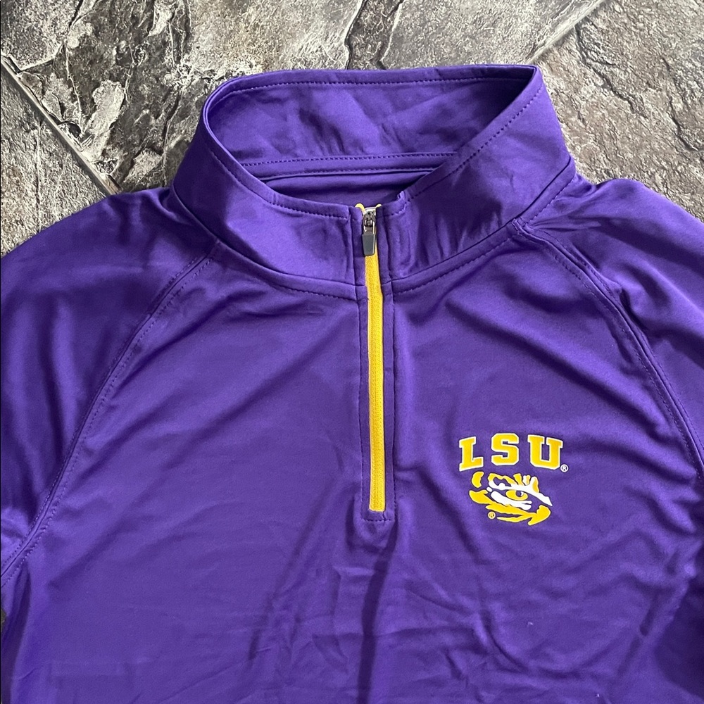 ⭐️NWOT NCAA LSU Tigers Ladies Quarter-Zip Top University Sports Fan Athletic